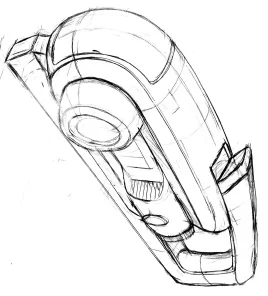 Vacuum cleaner form exploration sketch 3
