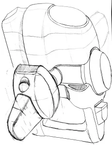 Vacuum cleaner form exploration sketch 11